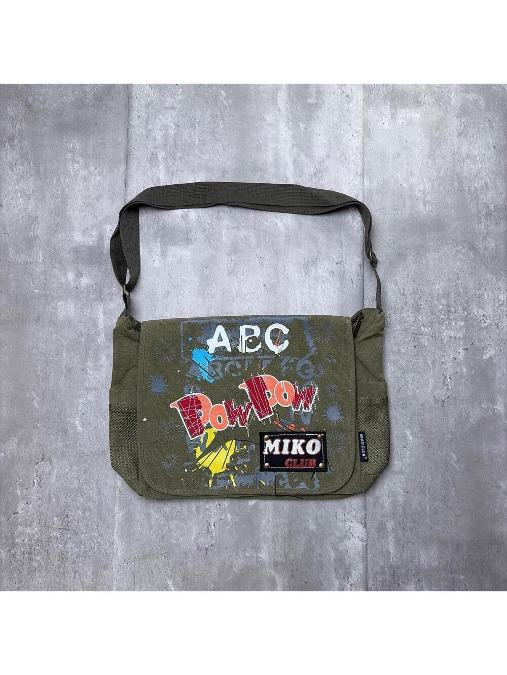 Y2K Khaki Miko Club Grunge Gothic Deadstock Skater Messenger Bag